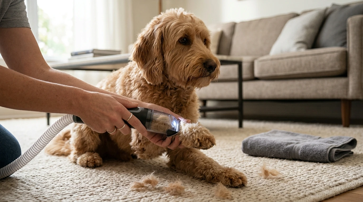 Suction Pet Shaver with LED: Cleaner At-Home Trims